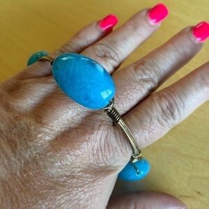 Blue Stone Wire Bracelet